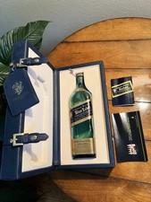 Usado, Caixa de couro Johnnie Walker etiqueta azul para uísque etiqueta azul, com garrafa vazia comprar usado  Enviando para Brazil