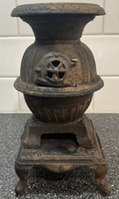 Panela de ferro fundido vintage 8" barriga fogão a lenha caboose fogão barbatana de celeiro enferrujada comprar usado  Enviando para Brazil