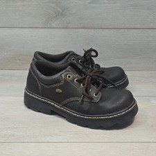 Sapatos femininos vintage Skechers Y2K de couro com cadarço trator plataforma chuncky tamanho 7, usado comprar usado  Enviando para Brazil