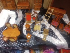 22 Acessórios para Móveis de Casa de Bonecas Madeira Vintage Alguns Shackman Outros Não Marcados comprar usado  Enviando para Brazil