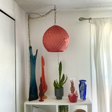 Lâmpada vintage de fibra de vidro caqui | Luminária pendente MCM | Era atômica década de 1960 comprar usado  Enviando para Brazil