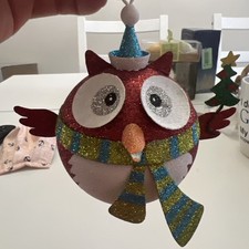 Glitter coruja louca com chapéu, enfeite de Natal —-Bin-7 comprar usado  Enviando para Brazil