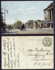 Cartão postal antigo de Londres 1906 HYDE PARK CORNER, carruagem de carrinho de cavalo Gate Street Scene, usado comprar usado  Enviando para Brazil