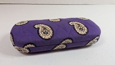Usado, Estojo rígido de óculos Vera Bradley roxo padrão paisley *NOTA comprar usado  Enviando para Brazil