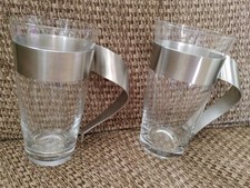 Usado, 2 copos Villeroy & Boch Wave Latte vidro transparente prata cabo de metal copo para beber comprar usado  Enviando para Brazil