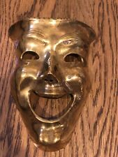 Máscara de teatro vintage bronze comédia tragédia atuação arte de parede década de 1970 ótima pátina, usado comprar usado  Enviando para Brazil