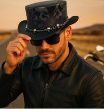 Cappello pelle nero usato  Verdellino