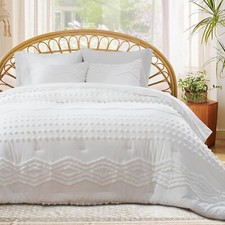 Conjunto de edredom branco tufado algodão capa de cama luxo edredom queen size comprar usado  Enviando para Brazil