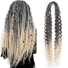 Dreadlocks encaracolados de duas extremidades extensão tranças boho DE Dreads Locs sintéticas 24" comprar usado  Enviando para Brazil