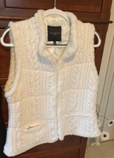 Colete Feminino Talbots Branco Creme Malha de Cabo Pequeno Extra Grande comprar usado Colete Feminino Talbots Branco Creme Malha de Cabo Pequeno Extra Grande comprar usado  Enviando para Brazil