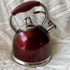 Chaleira Wolfgang Puck 2,45 qt vermelha alça almofada aço inoxidável 032015 com tampo, usado comprar usado  Enviando para Brazil