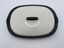Prato de micro-ondas oval Tupperware com tampa cinza e branco SEM COLHER comprar usado  Enviando para Brazil