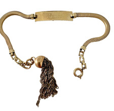 Usado, Pulseira ACo ID ouro 1/20 12k borla gravada JANET preenchida 7" vintage comprar usado  Enviando para Brazil