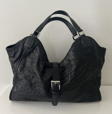 Bolsa de ombro satchel avestruz genuína preta, feita sob medida nos EUA comprar usado  Enviando para Brazil