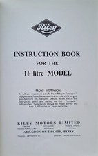Riley instruction book for sale  SEVENOAKS