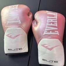 Luvas de boxe Everlast Elite 8 oz treinamento rosa/branco LIMPAS! comprar usado  Enviando para Brazil