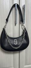 Bolsa de ombro Marc Jacobs curva em couro preto e ferragens prata  comprar usado  Enviando para Brazil