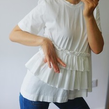 Usado, Camiseta Marques'Almeida assimétrica de babado branco – Tamanho XS comprar usado  Enviando para Brazil