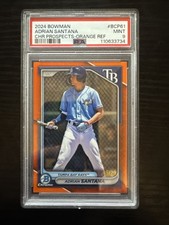 2024 Bowman Chrome Adrian Santana #BCP-61 Orange Ref /25 Tampa Bay Rays PSA 9 comprar usado  Enviando para Brazil