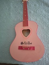 Guitarra acústica rosa novas cordas 31" estudante iniciante coração porta furo SCHOENHUT, usado comprar usado  Enviando para Brazil
