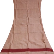 Rimanente Di Sari Artigianale In Sete 100% Tan E Marrone Chiaro 5YD comprar usado  Enviando para Brazil