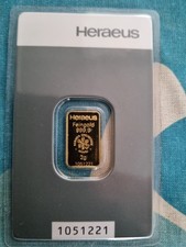 Goldbarren 2gr heraeus gebraucht kaufen  Karlshausen, Neuerburg, Rodershausen