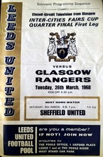 RARO LEEDS UNITED V GLASGOW RANGERS CIRCUITO FECHADO TV 26 DE MARÇO DE 1968 ICFC comprar usado  Enviando para Brazil