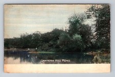Cartão postal vintage foto real Lantern Hill Pond CT-Connecticut, RPPC, vista panorâmica comprar usado  Enviando para Brazil