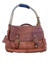 Bolsa carteiro de couro vintage Tommy Bahama com alça ajustável e fecho de fivela comprar usado  Enviando para Brazil