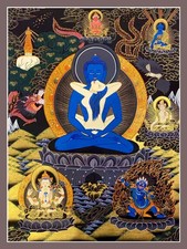 Pintura original pintada à mão tibetana Samantabhadra buddha Shakti Yoga Thangka comprar usado  Enviando para Brazil