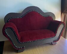 Boneca vintage borgonha sofá estilo Chesterfield estofamento de veludo comprar usado  Enviando para Brazil