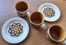 Royal Worcester Palissy Kalabar 3 Cups and 2 Tea Plates  Retro Vtg 1970s for sale  COVENTRY