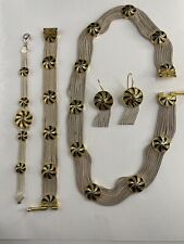COLAR FINO TURCO BIZANTINO PRATA ESTERLINA/ESMALTE COLAR, 2 PULSEIRAS, ORELHAS comprar usado  Enviando para Brazil