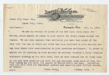 1903 LETTERHEAD MINNEAPOLIS MINNESOTA, LINDSAY BROS IMPLEMENTOS AGRÍCOLAS comprar usado  Enviando para Brazil