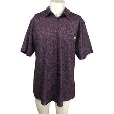 CAMISA SALTY CREW - MASCULINA XXL - AZUL MARINHO/BURGUDY FLORAL MANGA CURTA BOTÃO PARA CIMA comprar usado  Enviando para Brazil