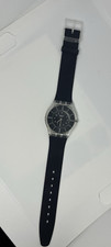 Usado, Relógio Swatch design ultra fino rosto transparente preto pulseiras de borracha usado comprar usado  Enviando para Brazil