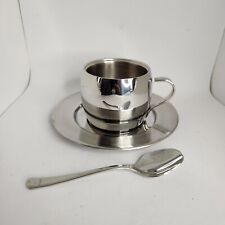 CONJUNTO DE XÍCARA/PIRES DE CAFÉ EXPRESSO TRAMONTINA INOX 18/10 Brasil aço inoxidável isolado comprar usado  Enviando para Brazil