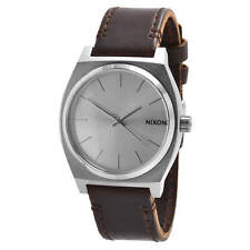 Relógio unissex Nixon caixa de tempo mostrador tom prata pulseira de couro marrom A11372872 comprar usado  Enviando para Brazil