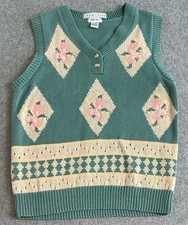 Colete de malha vintage feminino Izod Club tamanho M bloco de cores pastel Cottagecore comprar usado  Enviando para Brazil