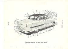 1953 1954 Chevrolet Bel Air quatro portas sedã NOS guia de peças de carroceria externa comprar usado 1953 1954 Chevrolet Bel Air quatro portas sedã NOS guia de peças de carroceria externa comprar usado  Enviando para Brazil