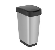 Pojemnik na odpady Rotho 50 l z pokrywką, czarny, 1-komorowy na sprzedaż  PL