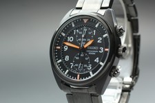 [Perto de ESTADO PERFEITO] SEIKO cronógrafo 100m 7T94-0BL0 mostrador preto relógio masculino quartzo JAPÃO comprar usado  Enviando para Brazil