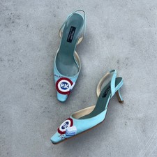 Jimmy Choo x Anya Hindmarch | Edição Especial Bebê Azul Beading Slingbacks (35.5) comprar usado  Enviando para Brazil