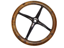 Roda de barco de madeira decorativa antiga 15" com roda de trator adicionada de ferro fundido 3/4" comprar usado  Enviando para Brazil