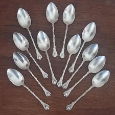 Conjunto francês banhado a prata 12 colheres formato folha e grão de café Lappas, usado comprar usado  Enviando para Brazil