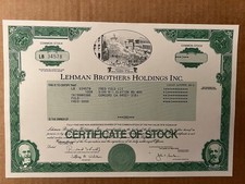 Certificado de estoque Lehman Brothers 2008 Original Autêntico Genuíno vítima de acidente!! comprar usado Certificado de estoque Lehman Brothers 2008 Original Autêntico Genuíno vítima de acidente!! comprar usado  Enviando para Brazil
