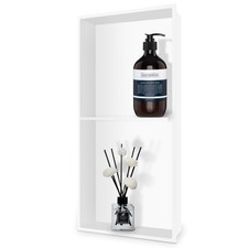 Nicho de chuveiro branco 12x24 – prateleira dupla embutida inserção banheiro armazenamento, usado comprar usado  Enviando para Brazil