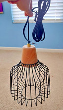 Usado, Candelabro portátil preto luminária de teto de madeira TESTADO comprar usado  Enviando para Brazil