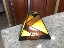 Antigo estilo Tiffany abajur vitral abajur mesa cabeceira 7" capa de luz art déco comprar usado  Enviando para Brazil