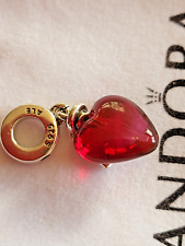 charm Pandora COEUR ROSE POTION verre de Murano argent 925 poinçon ALE na sprzedaż  Wysyłka do Poland